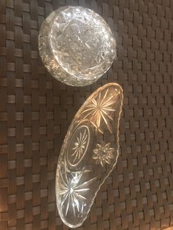 Glass but crystal like beautiful candy or dish display