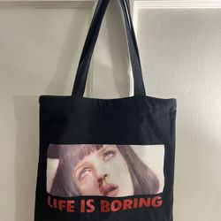 “Life Is Boring” Pulp Fiction Tote Bag