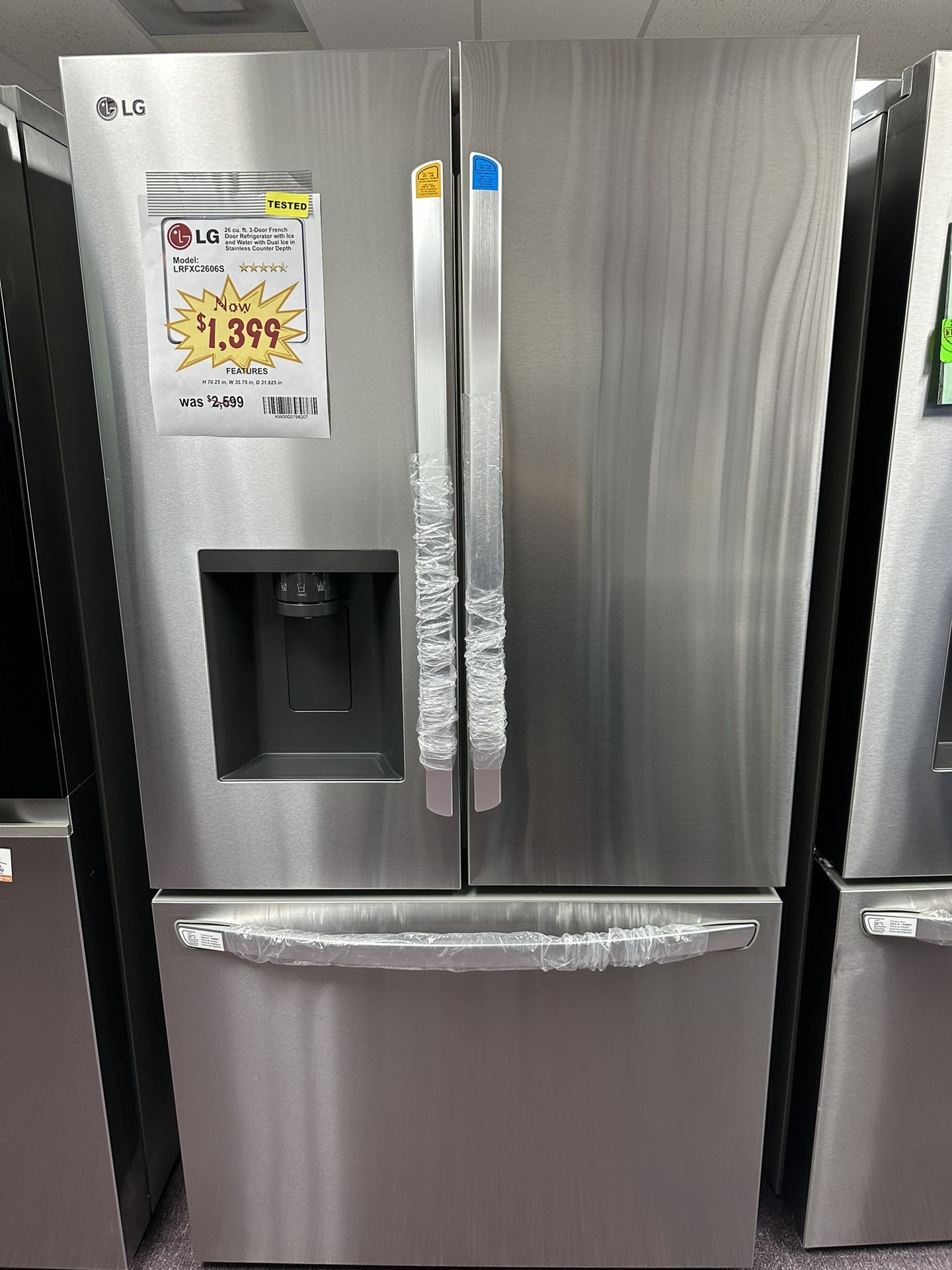Refrigerator 36” French Door Refrigerator Free Delivery With 1 Year Warranty