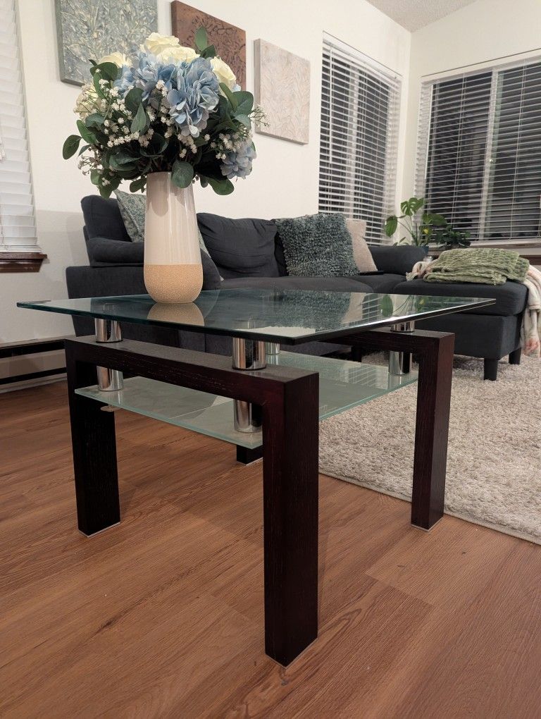 Square Coffee Table (Tempered Glass)