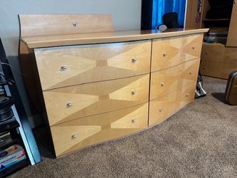 Dresser 6 drawer contemporary with mirror