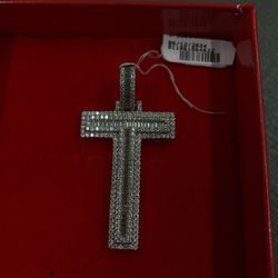 Silver Diamond Studded  Cross 