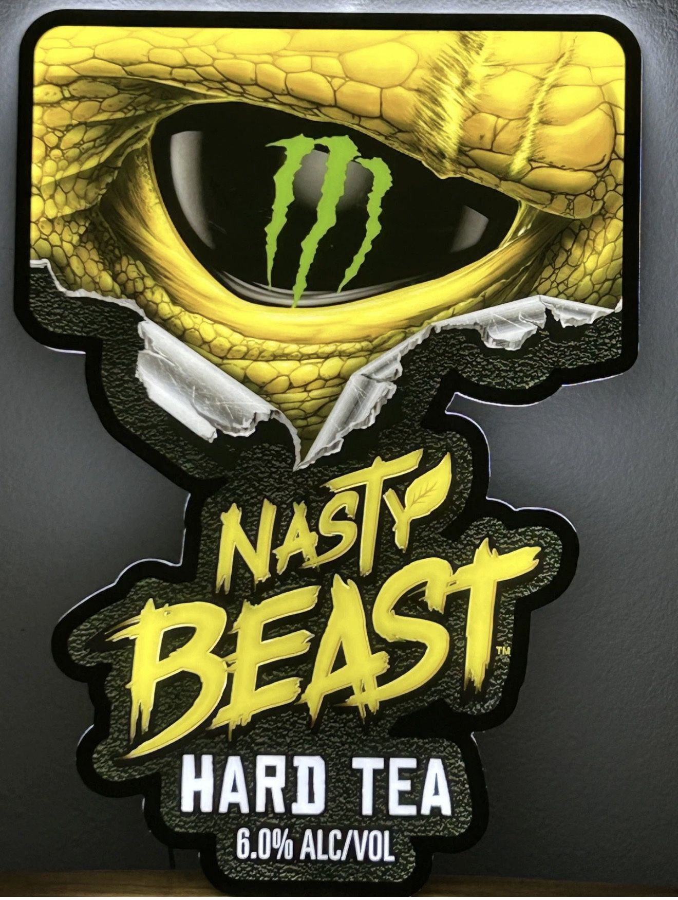 MONSTER ENERGY LED BAR NEON SIGN NASTY BEAST HARD TEA LED BAR LIGHT MAN CAVE
