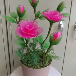 NEW Handmade Roses Flower Pot. $30 each pot.
