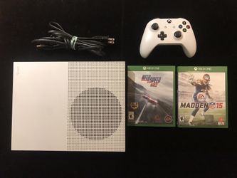 Microsoft White Xbox One S 1TB Console+1 Controller+2 Games(Need for Speed + Madden 15)