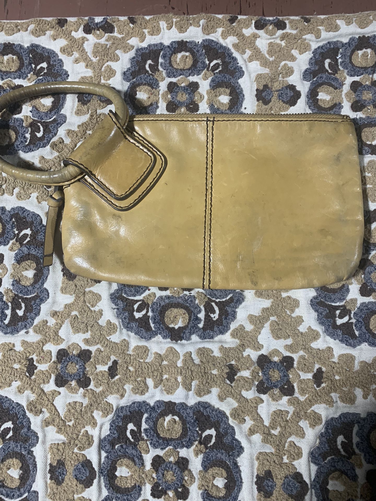 HOBO Tan Leather Wristlet Clutch