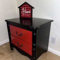 Black & red Vintage nightstand  