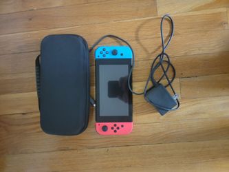 Nintendo Switch with Neon Joy-Cons, Case & Charger