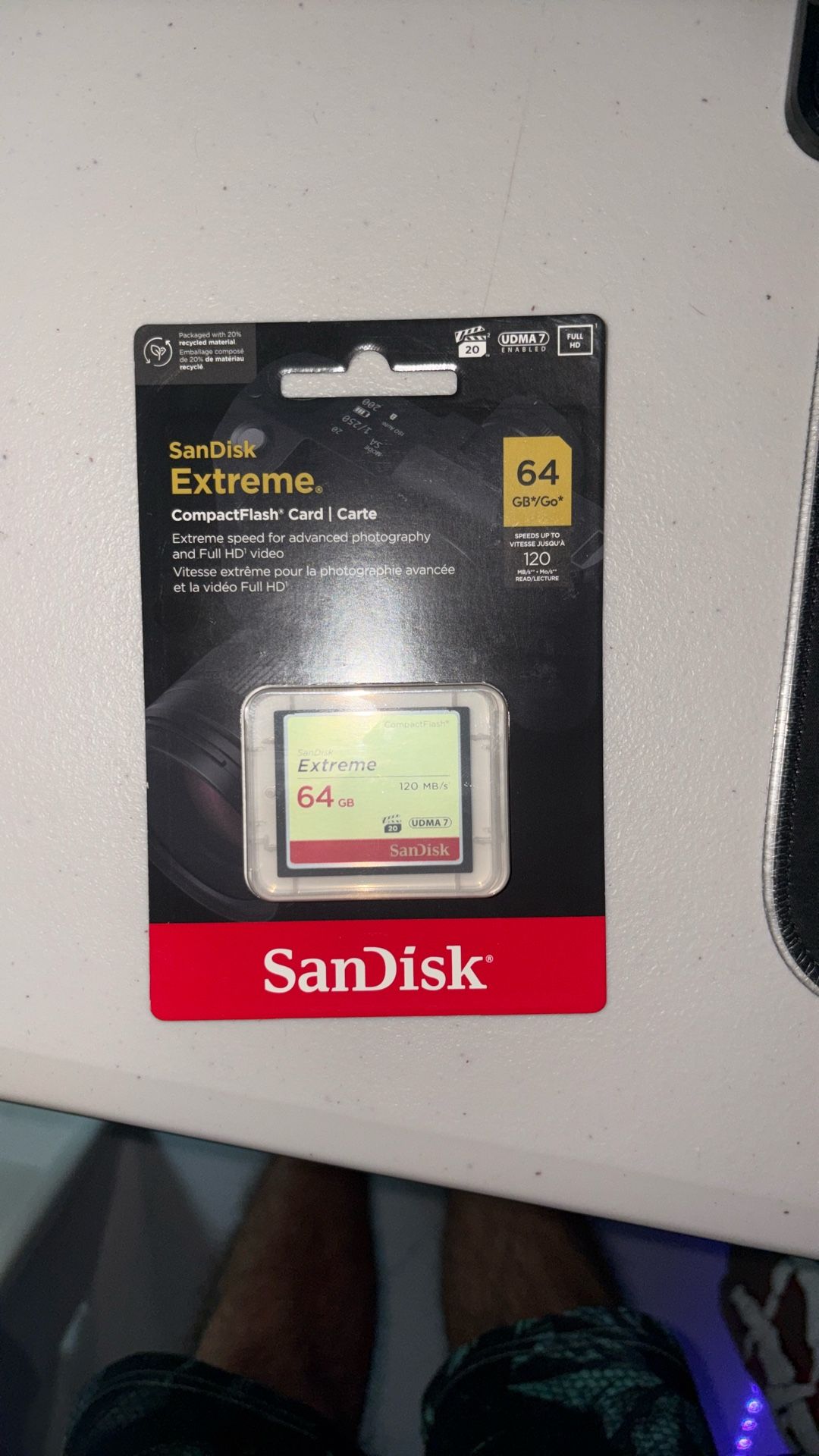 SanDisk 64GB Extreme CompactFlash Memory Card UDMA 7 Speed Up To 120MB/s