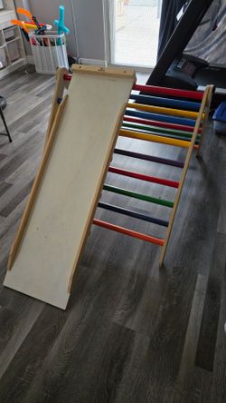 Toddler climbing pickler slide combo indoor gym kids play