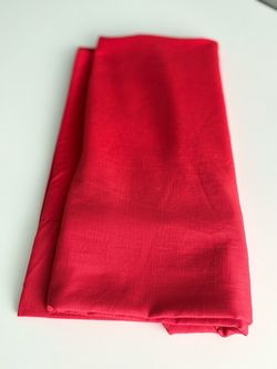 90" Round Red Slub Cotton Tablecloth
