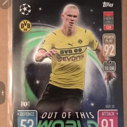 TOPPS MATCH ATTAX  ERLING HAALAND OUT OF THIS WORLD 2021 LOOK!!!!