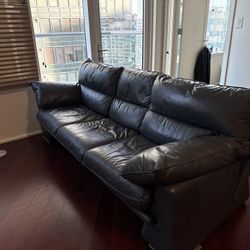 Italian Leather Couch With Duck Filled Feather 