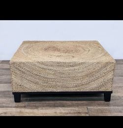 Woven Seagrass Square Coffee Table Ottoman