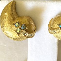 Gold Tone BSK Earrings