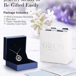 S925 Necklace Gift for Wife |Compass Jewelry |Women Anniversary |Sterling Silver |Girlfriend Birthday Gifts for Her Valentines |I'd be Lost without Yo
