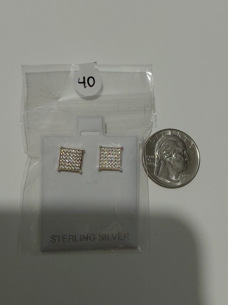 Squared Silver Earrings