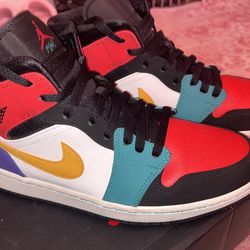Air Jordan Mid Multi Color Size M 9.5 W 11