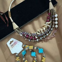 3 Piece Necklace And Bracelet Set