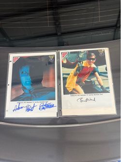 Adam West Burt Ward Signed 1997 Nabisco Batman Robin TV Series Promo Photo Set Autographed COA Authentic