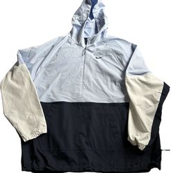 Nike Repel Anorak Golf Pullover Jacket Mens w Hood XXL Navy Blue White Hoodie