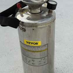 2 Gallon Stainless Steel Sprayer w/3' Hose Ground Clean and Sanitizin