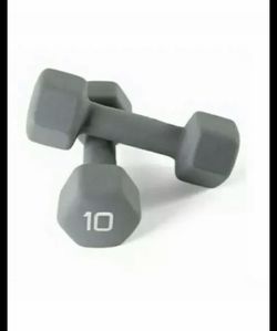 1 Pair CAP 10lb Neoprene Hex Weight Dumbbells. 10lb Each Weight Training
