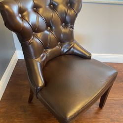 (2) Pier 1 Imports Faux Leather Chairs