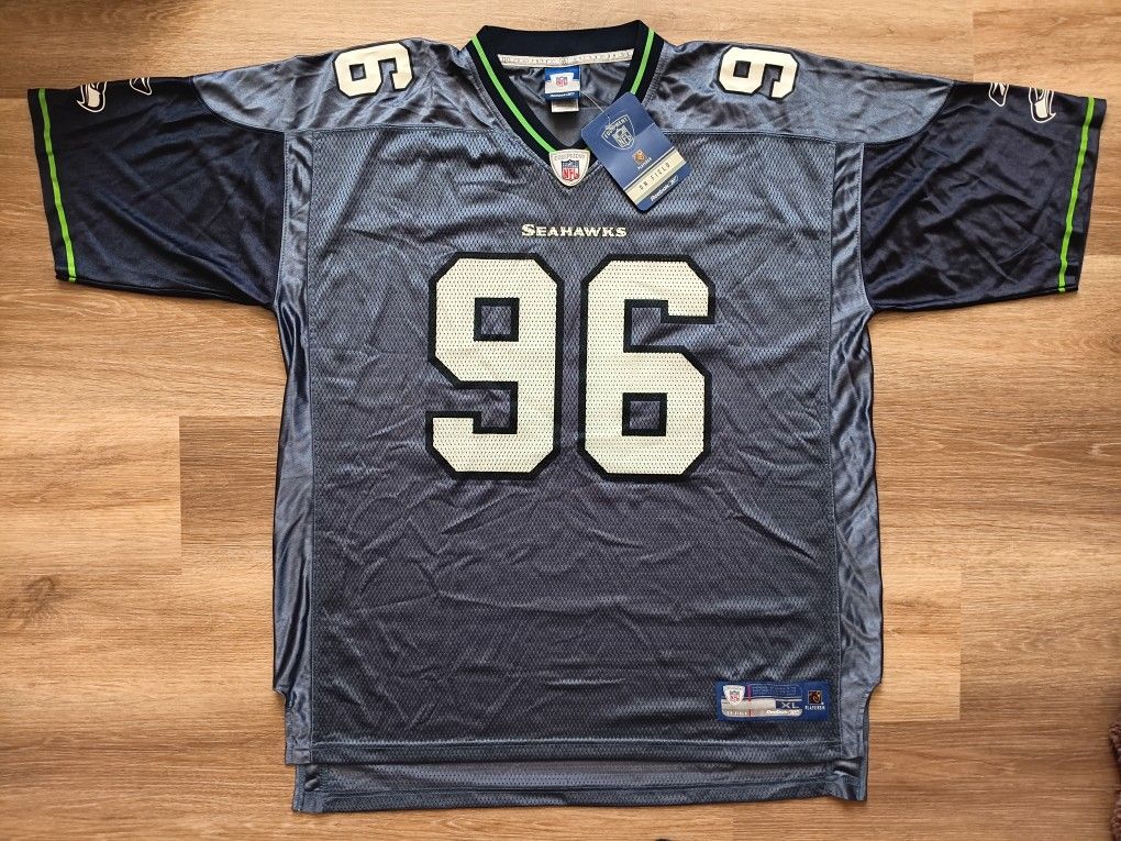 Signed Autographed Seattle Seahawks #96 Grant Wistrom RARE Vintage NFL Reebok Jersey