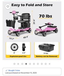 Pink adult electric scooter