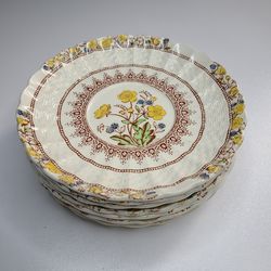 7 Old Stamp Spode England Buttercup Teacup Saucers ONLY