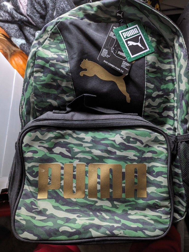 New Puma Backpack w/ Lunchbox 
