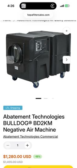 Abatement Technologies Bulldog BD2KM Negative Air Machine