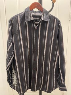 Anchor Blue Striped Button-Up Long Sleeve Shirt