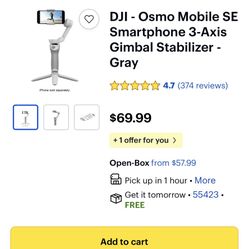 DJI - Osmo Mobile SE Smartphone 3-Axis Gimbal Stabilizer - Gray