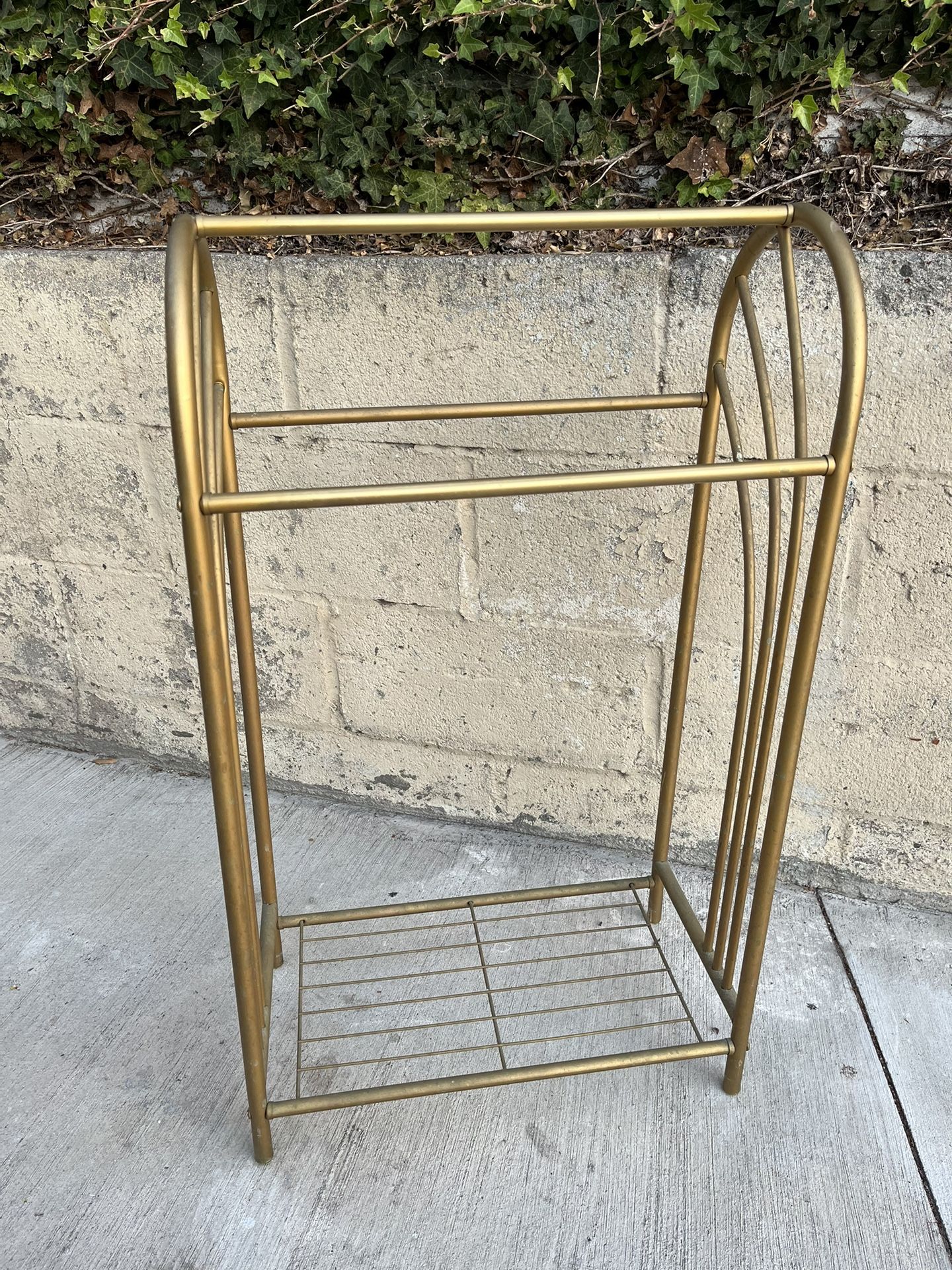 Vintage brass blanket/ towel rack