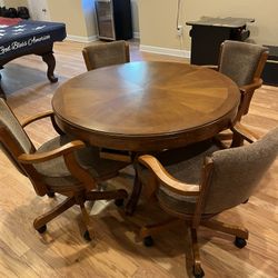 Combo Bumper Pool, Poker, and Dinning Table With 4 Chairs