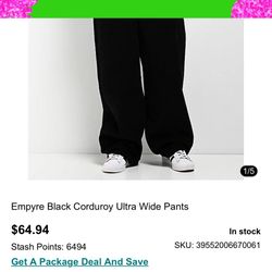 Empyre Corduroy Jeans Black 