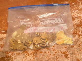 Lot of 41 Uncut Brass Mailbox Key Blanks, New, Unused