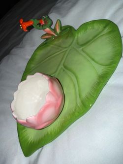 Disney Park Exclusive TIANA’S PLACE Lily Pad Ceramic Plate Cup Princess & Frog