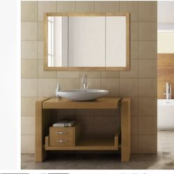  Richland 48-Inch Medicine Wood Cabinet in Nutmeg Oak