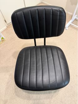 PU Leather Office Chair, Armless Soft Seat, Premium Texture, Suitable for Office and Bedroom