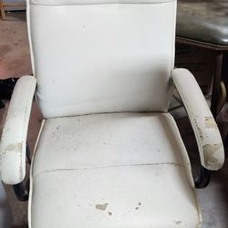 White Reclining Office Chair With Foot Rest