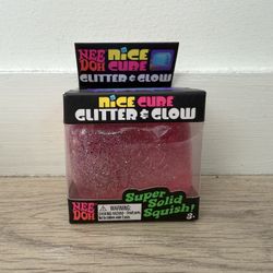 Nee Doh Nice Cube Glitter and Glow Ball Pink