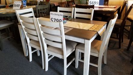 Brand new white/brown dining set