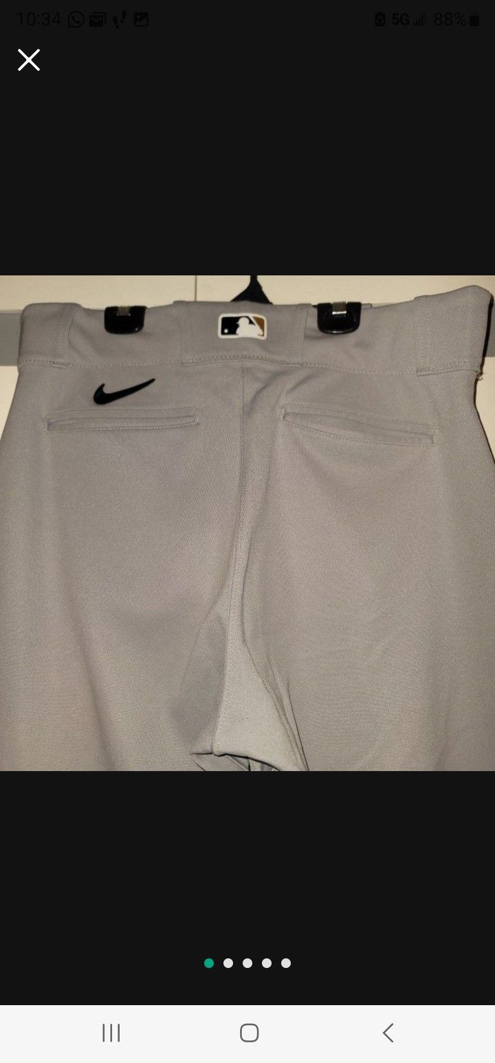 Gamers Nike Majestic Major League Solid Grey Baseball Pants Waist Sizes 36, 37.5, Long Pants