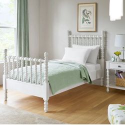 Twin Spindle Bed, Bed Frame, White, New in Box