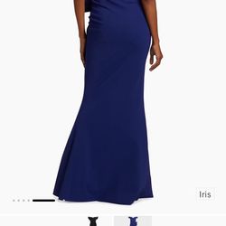 Chiara Boni Blue Off The Shoulder Gown Size 10