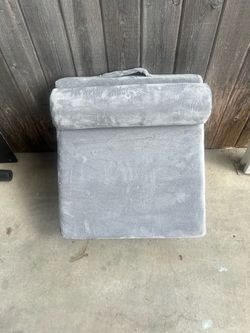 Gray Folding Floor Cushion with Handle