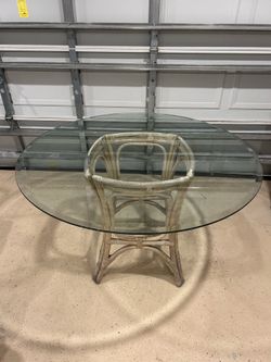 Glass patio table